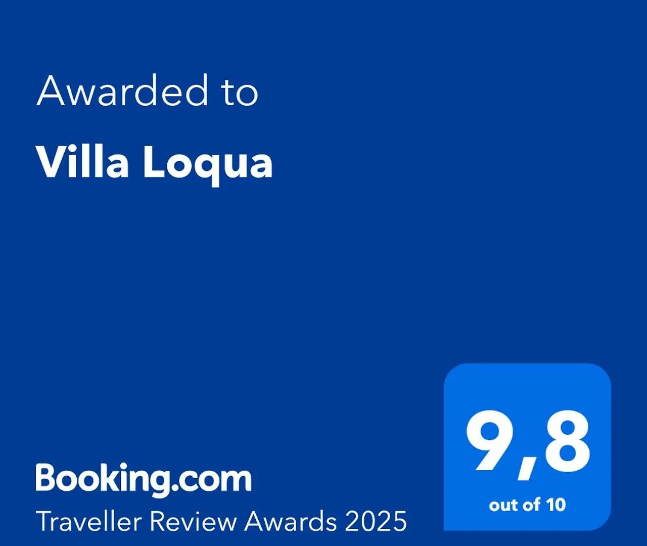 Villa Loqua, Weekly Seaview Retreat